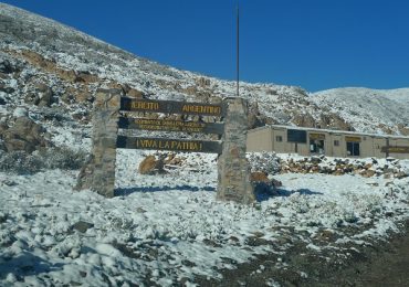 Laguna del Diamante con nevadas