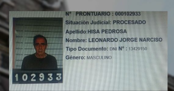 La primera foto de Leonardo Hisa en la cárcel