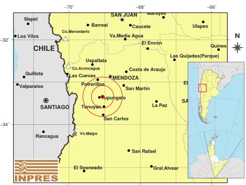 sismo con epicentro en Tupungato