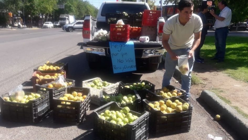 Regala fruta en Tunuyán