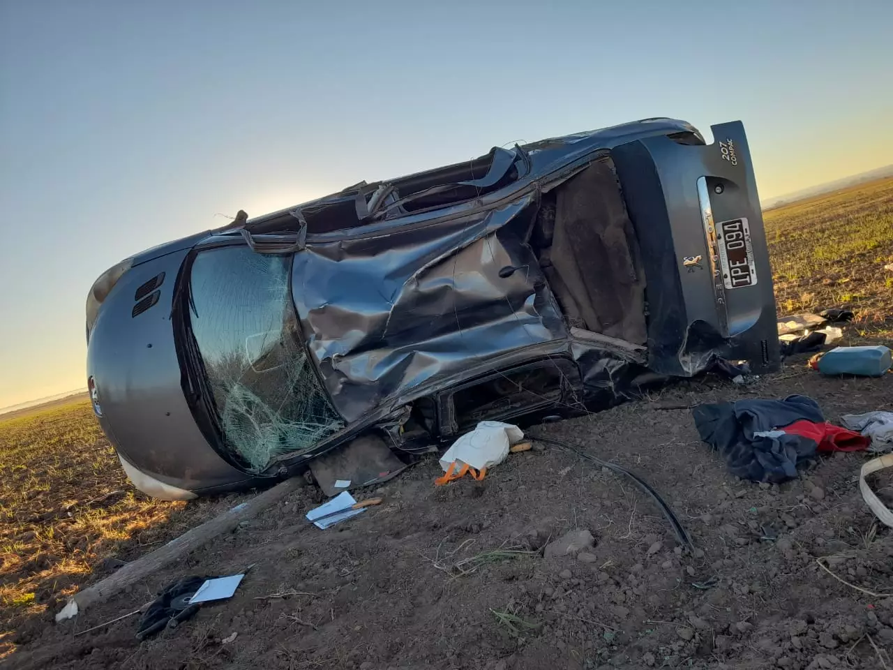 Un auto volcó en Tupungato